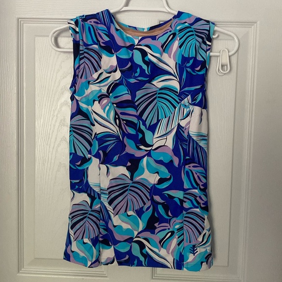 Coolibar Kaylana Tank S Blue Multicolor Isla Palm UPF 50+ - Picture 1 of 3